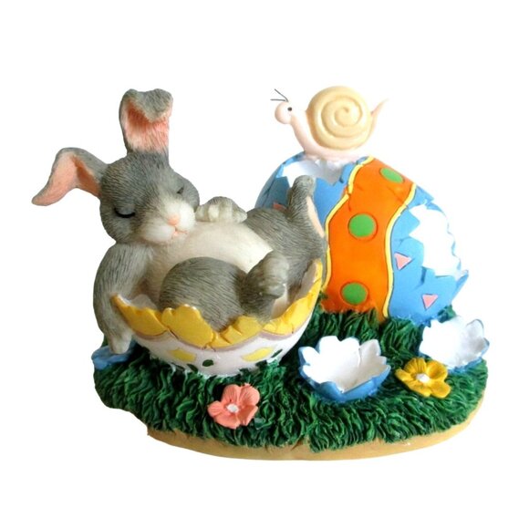 Fitz Floyd Charming Tails Binkey Bunny Figurine  - After the Hunt - Easter Decor - Picture 1 of 6